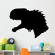 Black T-rex Roaring Head Wall Decal