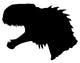 Black T-rex Roaring Head Wall Decal