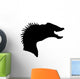 Black Hadrosaurs Head Silhouette Wall Decal
