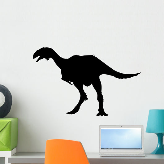 Dinosaur Decals - Black Oviraptor Silhouette Wall Decal