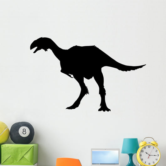 Dinosaur Decals - Black Oviraptor Silhouette Wall Decal