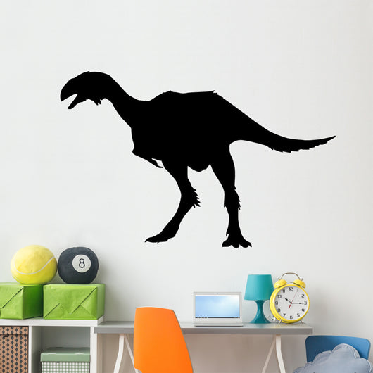Dinosaur Decals - Black Oviraptor Silhouette Wall Decal