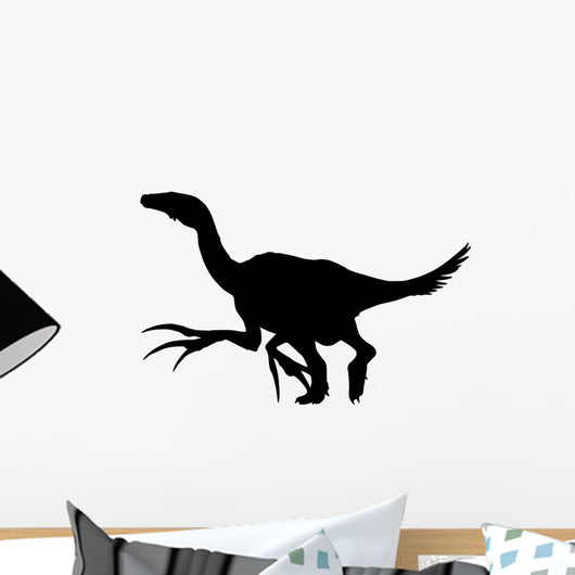 Black Therizinosaurs Silhouette Wall Decal