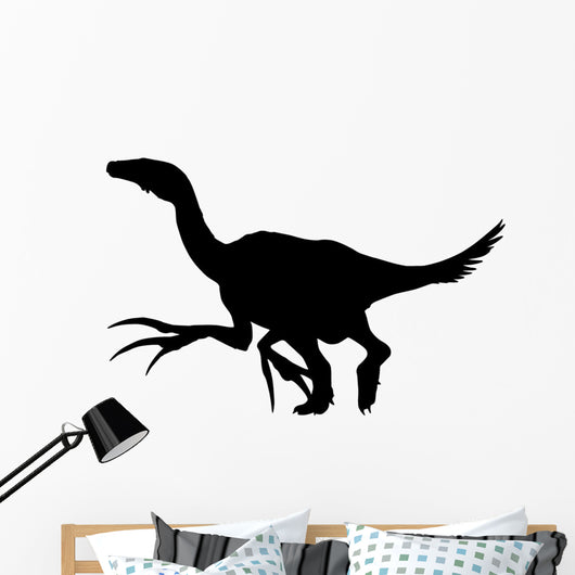 Black Therizinosaurs Silhouette Wall Decal