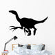 Black Therizinosaurs Silhouette Wall Decal