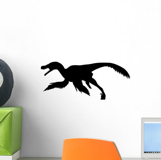Black Archaeopteryx Silhouette Charging Wall Decal