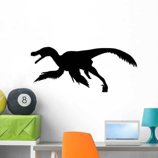 Black Archaeopteryx Silhouette Charging Wall Decal