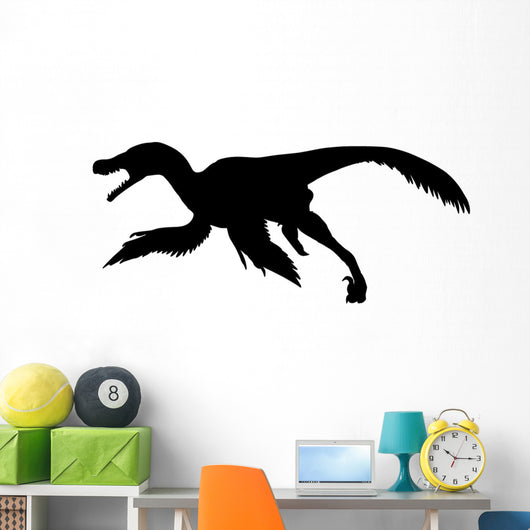 Black Archaeopteryx Silhouette Charging Wall Decal