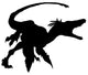Deinonychus Silhouette Charging and Wall Decal
