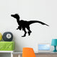 Dino Decals - Black Raptor Deinonychus Silhouette Wall Decal