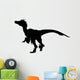 Dino Decals - Black Raptor Deinonychus Silhouette Wall Decal
