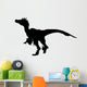 Dino Decals - Black Raptor Deinonychus Silhouette Wall Decal