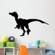 Dino Decals - Black Raptor Deinonychus Silhouette Wall Decal