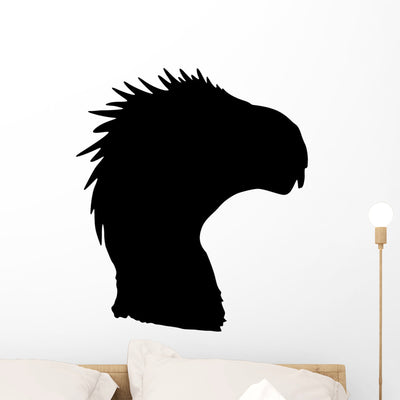 Black Therapod Head Silhouette Wall Decal shown on a wall