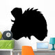 Black Oviraptor Head Silhouette Wall Decal