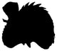 Black Oviraptor Head Silhouette Wall Decal