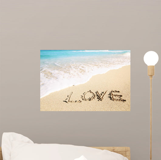 Love Inscribed Sandy Beach Wall Decal