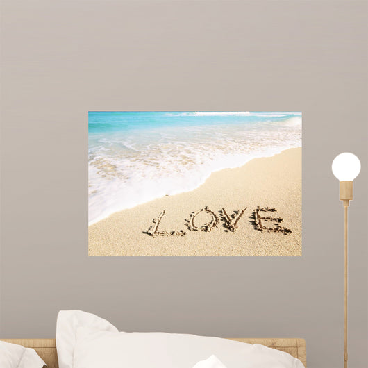 Love Inscribed Sandy Beach Wall Decal