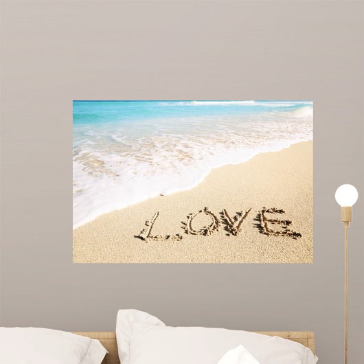 Love Inscribed Sandy Beach Wall Decal