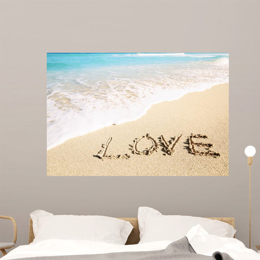 Love Inscribed Sandy Beach Wall Decal