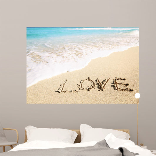 Love Inscribed Sandy Beach Wall Decal