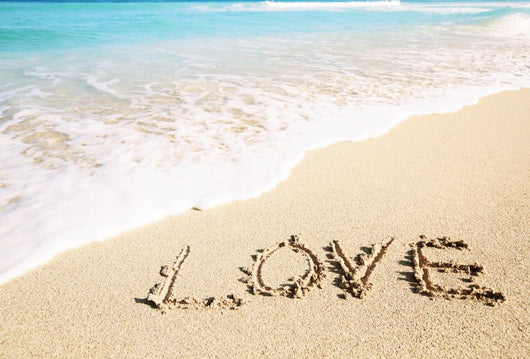 Love Inscribed Sandy Beach Wall Decal