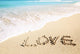 Love Inscribed Sandy Beach Wall Decal