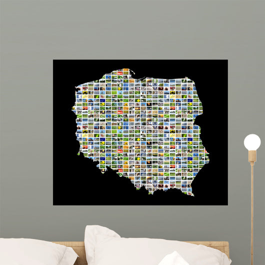 Collage Map Poland Wall Decal