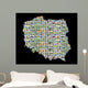 Collage Map Poland Wall Decal