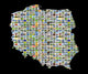 Collage Map Poland Wall Decal