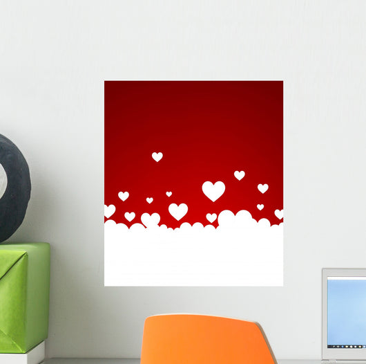 With White Hearts Wall Decal