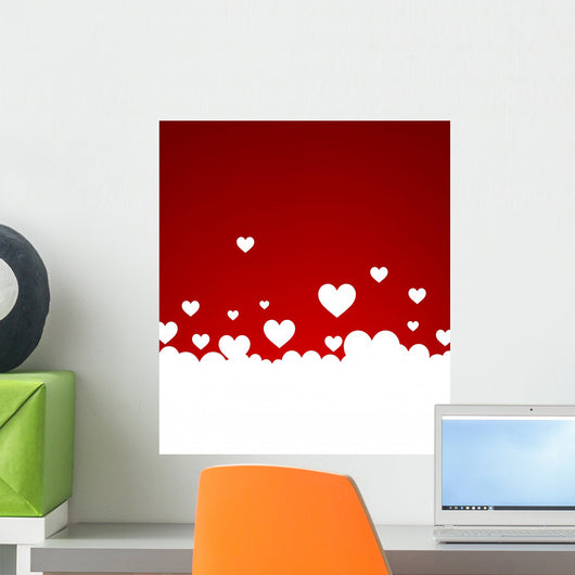 With White Hearts Wall Decal