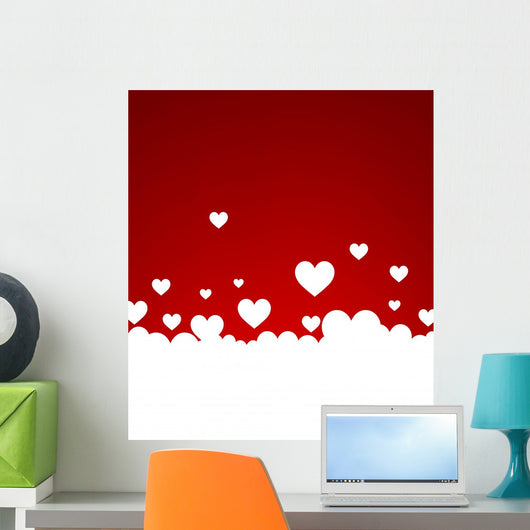 With White Hearts Wall Decal