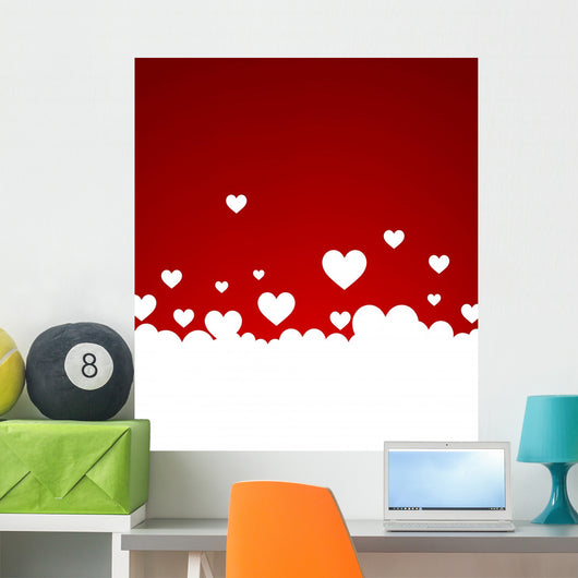 With White Hearts Wall Decal