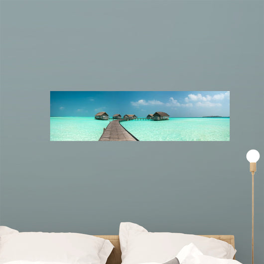 Wonderful Lagoon Maldives Island Wall Decal Panoramic Wall Decal