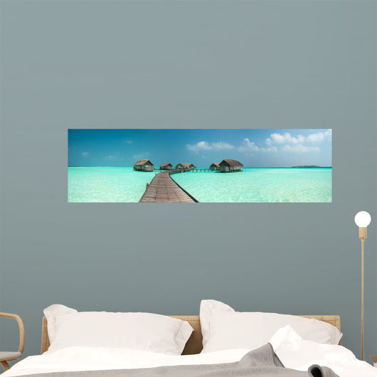 Wonderful Lagoon Maldives Island Wall Decal Panoramic Wall Decal