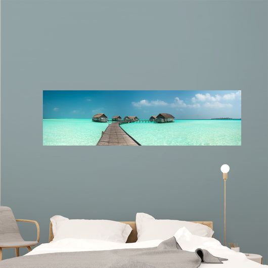 Wonderful Lagoon Maldives Island Wall Decal Panoramic Wall Decal