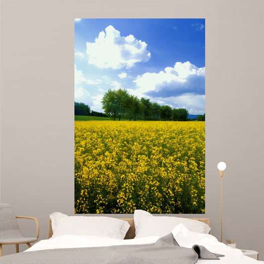 Flowering Rape Field Trees Wall Decal