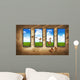 Grungy Dark Room with Wall Decal