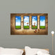 Grungy Dark Room with Wall Decal