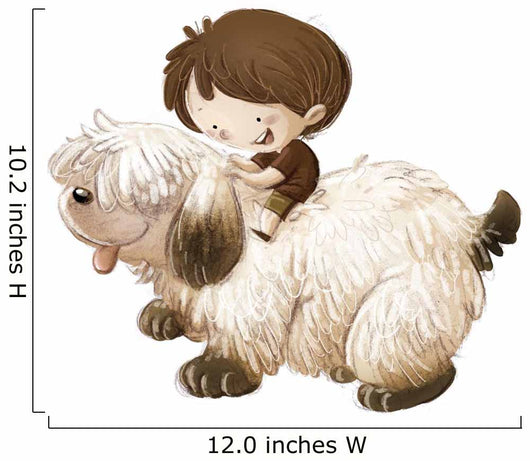 Cute Child and Puppy Wall Decal