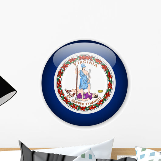 Virginia State Flag Button Wall Decal