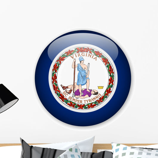 Virginia State Flag Button Wall Decal