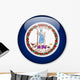 Virginia State Flag Button Wall Decal