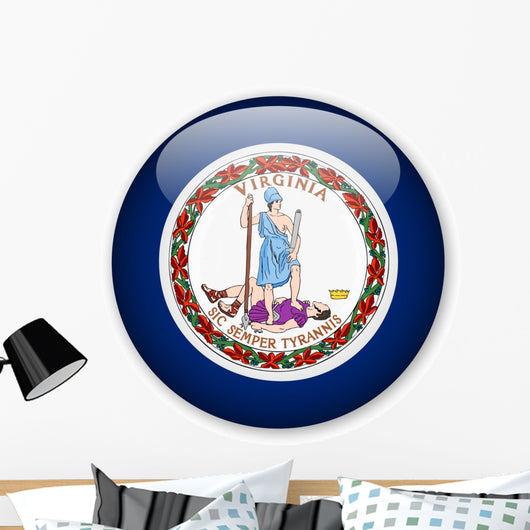 Virginia State Flag Button Wall Decal
