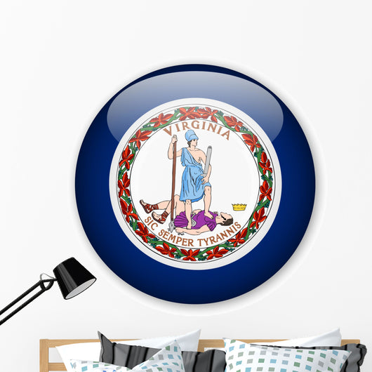 Virginia State Flag Button Wall Decal