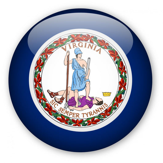 Virginia State Flag Button Wall Decal