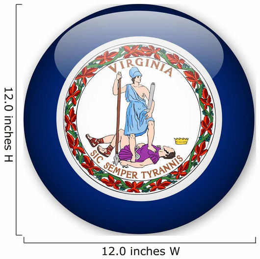 Virginia State Flag Button Wall Decal