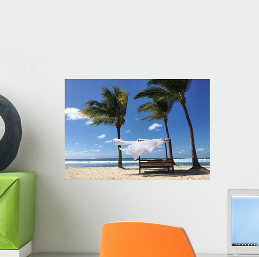 Cabana Palm Trees Beach Wall Decal
