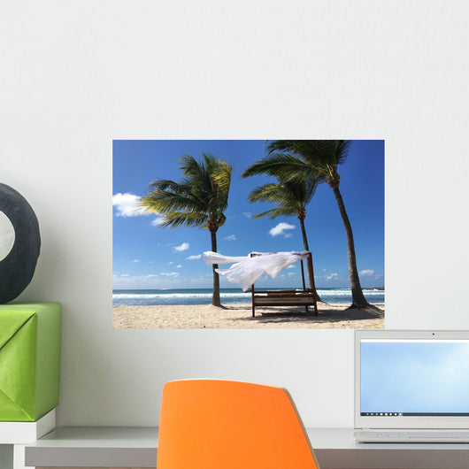 Cabana Palm Trees Beach Wall Decal